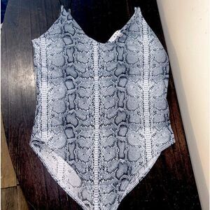 Snakeskin print body suit 